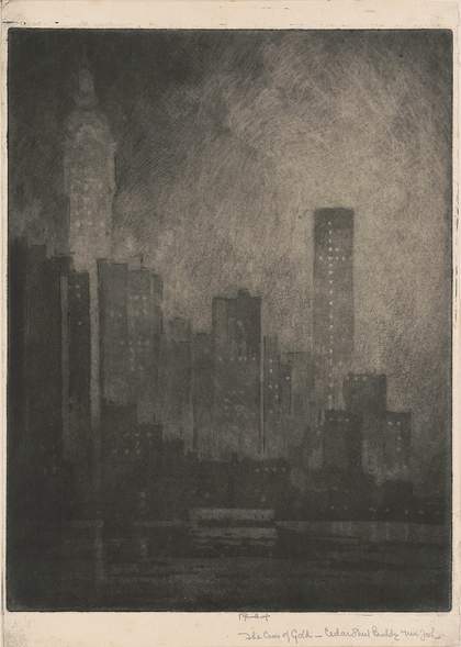 Joseph Pennell, The Cross of Gold, Cedar Street Building 1908