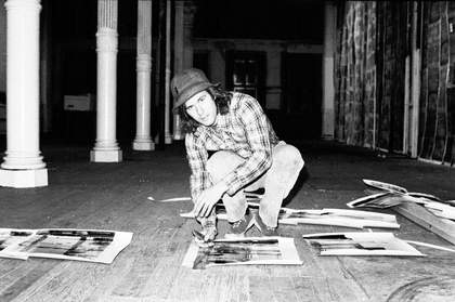 Gordon Matta-Clark installing Walls Paper at 112 Greene Street in 1972