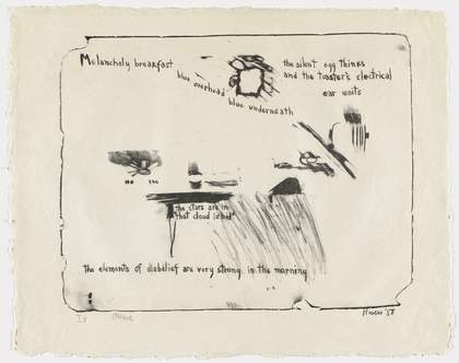 Frank O’Hara and Larry Rivers, ‘Melancholy Breakfast’, from the portfolio Stones 1958 (published 1960)