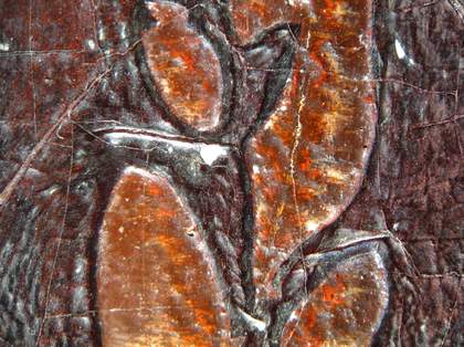 Detail photomicrograph of the disfiguring crack patterns revealed (at x10 magnification)