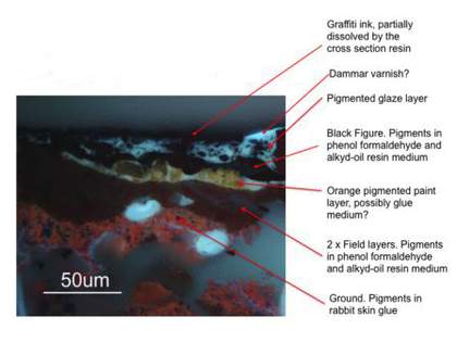 Cross-section Black on Maroon