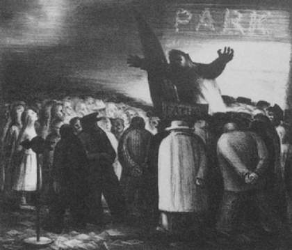 Bernard Perlin, Father Coughlin Speaking 1938