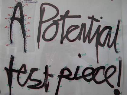 Test sample showing ink