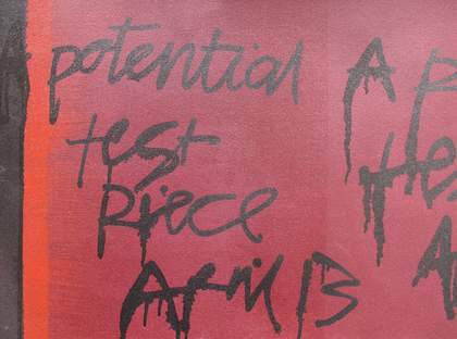 Accelerated aged representative sample tagged with ink