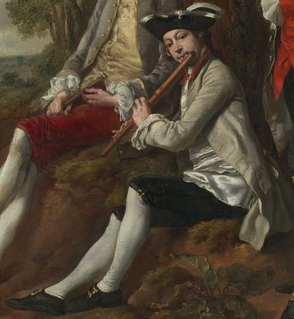 Thomas Gainsborough, Peter Darnell Muilman, Charles Crokatt and William Keable in a Landscape, detail of William Keable
