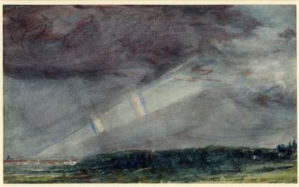 John Constable London, from Hampstead Heath in a Storm; with Double Rainbow Seen beneath Purple Masses of Cloud 1831