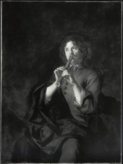 Fig.5 Infrared reflectograph of Man Playing a Pipe