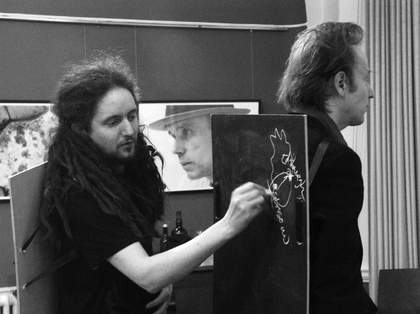 Fig.13 Art / not art (David Dobz O’Brien, left, and Fergal Gaynor, right) at a Beuys symposium at the Goethe Institute, Dublin, 2006