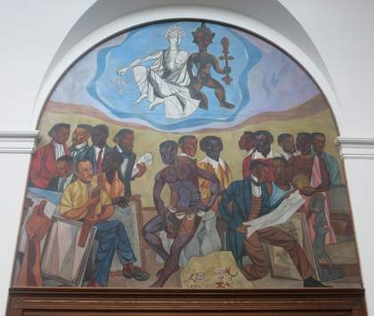 Fig.13 Hale Woodruff, Muses 1950–1, panel 6 of The Art of the Negro