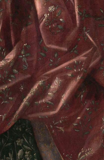 Fig.3 Detail of the drapery of Portrait of a Lady, Called Elizabeth, Lady Tanfield 1615