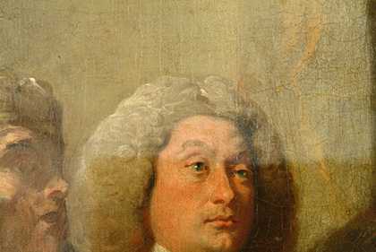 Removal of discoloured varnish from the face of a figure, the colour on the lower part of the face is brighter and sharper 