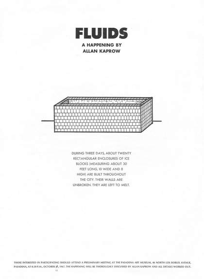 Allan Kaprow, Poster for Fluids 1967