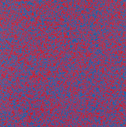 Random Distribution of 40000 François Morellet Squares using the Odd and Even Numbers of a Telephone Directory 1960 painting of red and blue squares