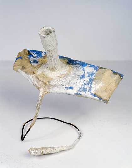 Franz West, Passstück, 1983, wood, paint, cardboard, adhesive, fabric, plaster and metal, 45 x 45 x 29.5 cm