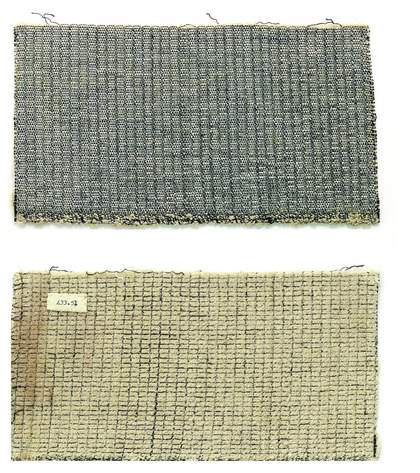 Front and back of the wall-covering material for the auditorium of the Trade Union School in Bernau, Germany 1929 Cotton, chenille and cellophane