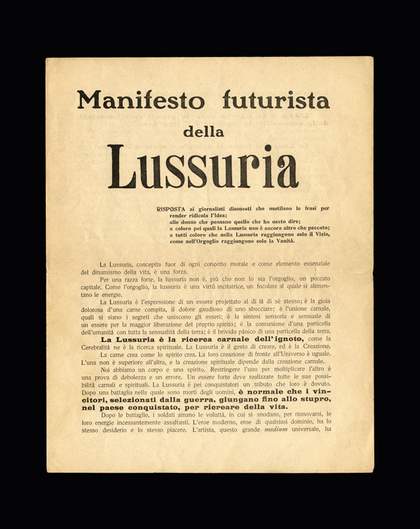 Title page of Valentine de Saint Point Futurist Manifesto of Lust