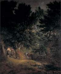 Thomas Gainsborough Wooded Landscape with Country Wagon Milkmaid and Drover exhibited 1766