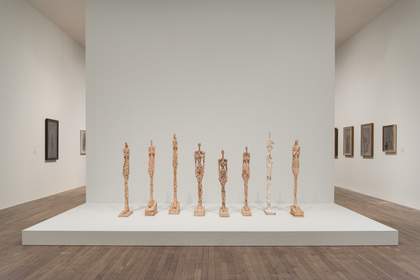 Installation view of the Women of Venice 1956 in Alberto Giacometti at Tate Modern