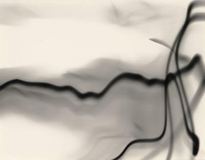 Image of thin, black, wavy lines on a white surface