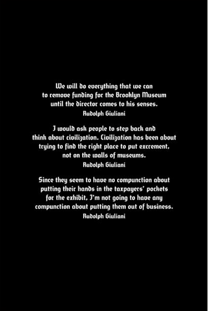 Hans Haacke Sanitation (detail; quotes by Rudolph Giuliani) 2000