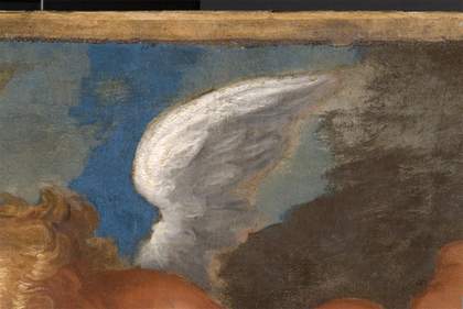 John Hayls A Portrait of a Lady and a Boy with Pan 1655-9 detail of wing