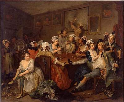 William Hogarth The Rake's Progress: 3. The Orgy 1733