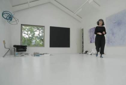 Shirazeh Houshiary in her studio