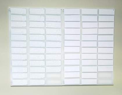 Conservation of Michael Dillon's Op Structures - new adhesive labels