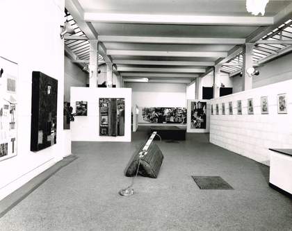 Installation view of Robert Rauschenberg's exhibition at the Whitechapel Gallery, London, from 4 February to 8 March 1964
