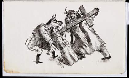 A page from James Boswell’s Iraq sketchbook 1943–4 two