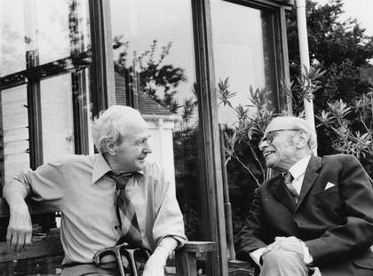 Henry Moore with John Rothenstein, 1979