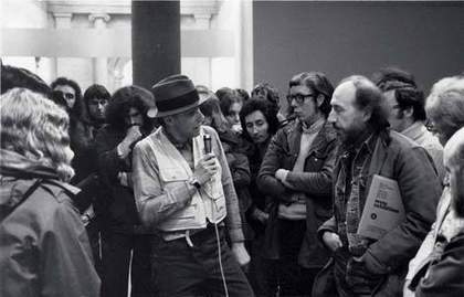 Joseph Beuys talking to Richard Hamilton at Tate 1972