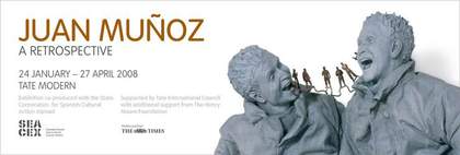 Exhibition banner for Juan Munoz A Retrospective Tate Modern