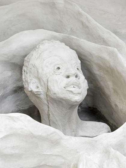 Photograph of Kara Walker's 'Fons Americanus' at Tate Modern. Detail shows 'Shell Grotto'