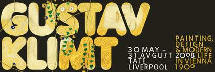 Exhibition banner for Gustav Klimt at Tate Liverpool