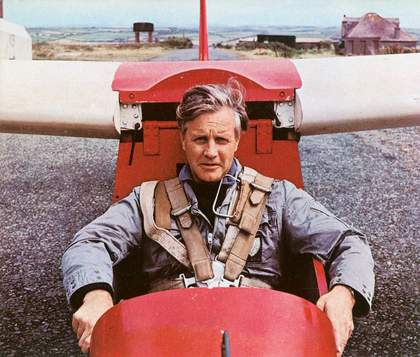 Peter Lanyon in a glider at Perranporth Gliding Club, c1963–4, photographed by Kerry Dundas