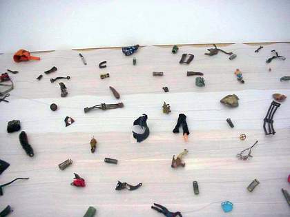 Layout of objects for the installation of Cornelia Parker's Cold Dark Matter