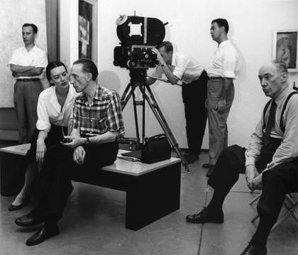 Marcel Duchamp in conversation with Beatrice Cunningham in the Philadelphia Museum of Art 1955