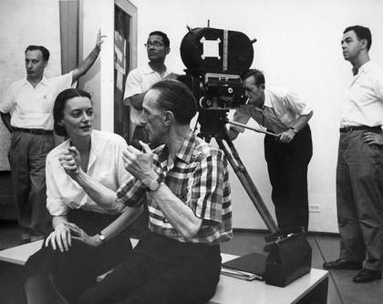 Marcel Duchamp in conversation with Beatrice Cunningham in the Philadelphia Museum of Art 1955