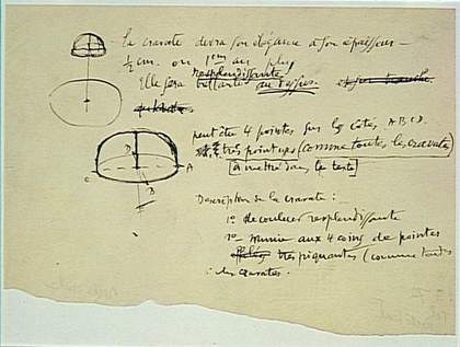 Marcel Duchamp Note autographe pour "Le grand verre" : la cravate devra son élégance…, 1912-1915