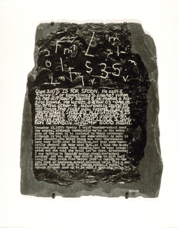 Mary Kelly Post-Partum Document: Documentation VI, Pre-Writing Alphabet, Exergue and Diary 1978