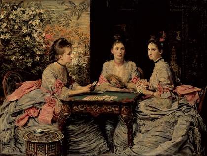 Before treatment: John Everett Millais, Hearts are Trumps