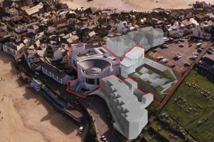Birds eye view of the Tate St Ives development
