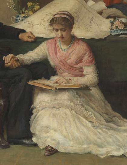 Figure from John Everett Millais The Northwest Passage before treatment