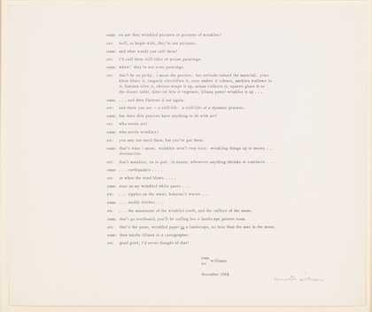 Emmett Williams’s interview produced as part of Liliana Porter’s Wrinkle 1968