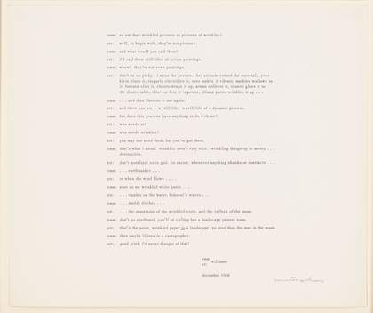 Emmett Williams’s interview produced as part of Liliana Porter’s Wrinkle 1968