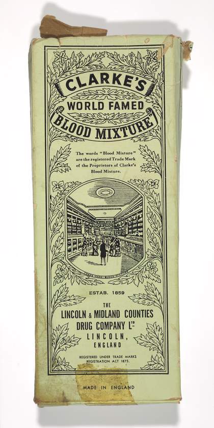 Packaging for Clarke's World-Famed Blood Mixture, c.1920s