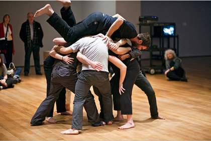 Performance 2 Re-enactment of Simone Fortis Huddle at MoMA New York 2009
