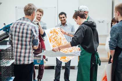 A student in a workshop at Plymouth College of Art