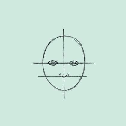 Template of how to draw a portrait